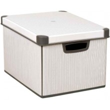 CURVER CLASSICO L box úložný dekorativní 39,5 x 29,5 x 25 cm šedá/bílá 04711-D41