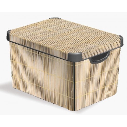 VÝPRODEJ CURVER box úložný dekorativní L BAMBOO, 25 x 39,5 x 29,5 cm, R__04711-D67 ODŠTÍPLÝ KUS PLASTU NA VÍKU