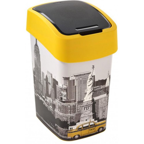 CURVER FLIP BIN NEW YORK 25L Odpadkový koš 47 x 26 x 34 cm žlutá/šedá 02171-N27