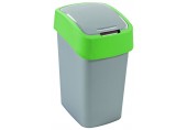 CURVER FLIP BIN 10L Odpadkový koš 35 x 18,9 x 23,5 cm stříbrná/zelená 02170-P80