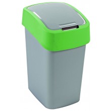 CURVER FLIP BIN 10L Odpadkový koš 35 x 18,9 x 23,5 cm stříbrná/zelená 02170-P80