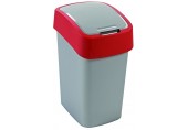 CURVER FLIP BIN 10L Odpadkový koš 35 x 18,9 x 23,5 cm stříbrná/červená 02170-547
