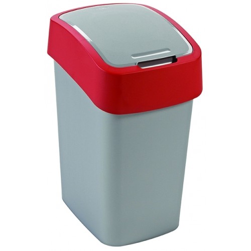 CURVER FLIP BIN 10L Odpadkový koš 35 x 18,9 x 23,5 cm stříbrná/červená 02170-547