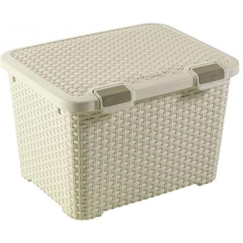 VÝPRODEJ CURVER RATTAN STYLE úložný box, 49 x 40 x 34 cm, 43 l, krémový, 43 l BEZ VÍKA