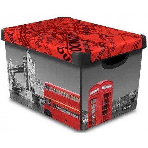 VÝPRODEJ CURVER box úložný dekorativní L LONDON, 39,5 x 29,5 x 25 cm, 04711-L08, BEZ VÍKA