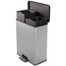 CURVER DECO BIN DUO 26L+26L Odpadkový koš 48,6 x 31,6 x 61,5 cm stříbrný 01129-C70