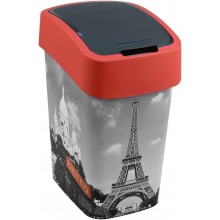 CURVER FLIP BIN PARIS 25L Odpadkový koš 47 x 26 x 34 cm červená/šedá 02171-P67
