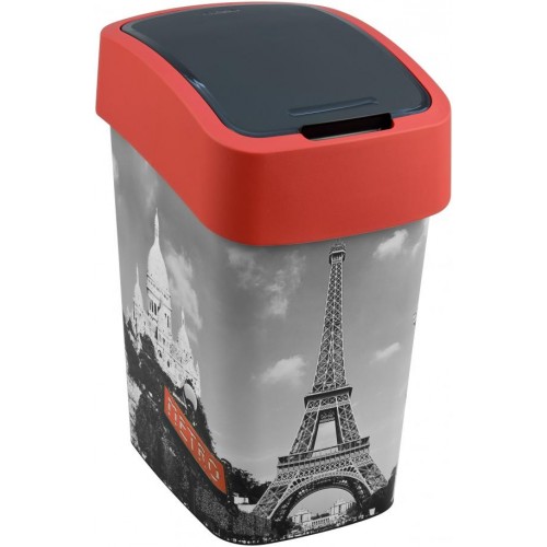 CURVER FLIP BIN PARIS 25L Odpadkový koš 47 x 26 x 34 cm červená/šedá 02171-P67