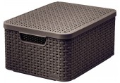 CURVER STYLE M úložný box s víkem 39,3 x 29,3 x 18,7 cm tmavě hnědý 03618-210