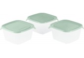 CURVER FRESH & GO 3x1,2L Set dóz 15,5 x 15,5 x 8,3 cm, zelená/transparentní 08560-A87