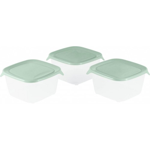 CURVER FRESH & GO 3x1,2L Set dóz 15,5 x 15,5 x 8,3 cm, zelená/transparentní 08560-A87