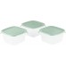 CURVER FRESH & GO 3x1,2L Set dóz 15,5 x 15,5 x 8,3 cm, zelená/transparentní 08560-A87