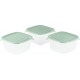 CURVER FRESH & GO 3x1,2L Set dóz 15,5 x 15,5 x 8,3 cm, zelená/transparentní 08560-A87