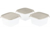 CURVER FRESH & GO 3x1,2L Set dóz 15,5 x 15,5 x 8,3 cm, béžová/transparentní 08560-W07