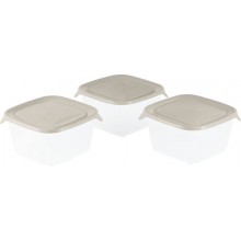 CURVER FRESH & GO 3x1,2L Set dóz 15,5 x 15,5 x 8,3 cm, béžová/transparentní 08560-W07