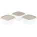 CURVER FRESH & GO 3x1,2L Set dóz 15,5 x 15,5 x 8,3 cm, béžová/transparentní 08560-W07