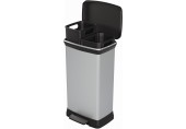 CURVER DECO BIN DUO 23L+23L Odpadkový koš 39 x 29 x 72 cm stříbrný 08680-582