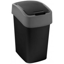 CURVER FLIP BIN 10L Odpadkový koš 35 x 18,9 x 23,5 cm černá/stříbrná 02170-Y09