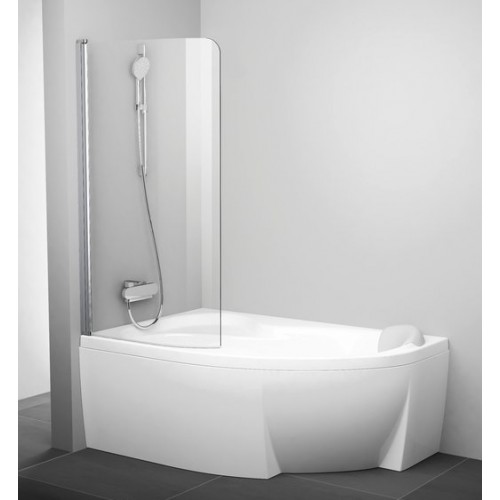 RAVAK CVSK1 ROSA 160/170 L vanová zástěna, bright alu+Transparent, levá 7QLS0C00Y1