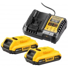 DeWALT XR 18 V sada 2× 2,0 Ah baterie + rychlonabíječka DCB1104D2-QW