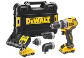 DeWALT DCD703L2T Aku vrtačka s multifunkční hlavou (57 Nm/12V/2x3,0Ah) kufr Tstak