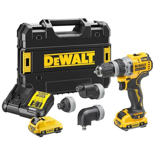 DeWALT DCD703L2T Aku vrtačka s multifunkční hlavou (57 Nm/12V/2x3,0Ah) kufr Tstak