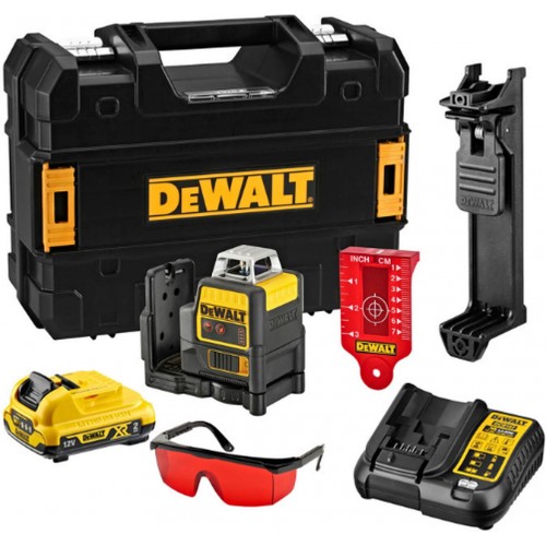 DeWALT DCE0811D1R Křížový laser 2x360° červený, XR (10,8V/1x2,0 Ah) kufr Tstak