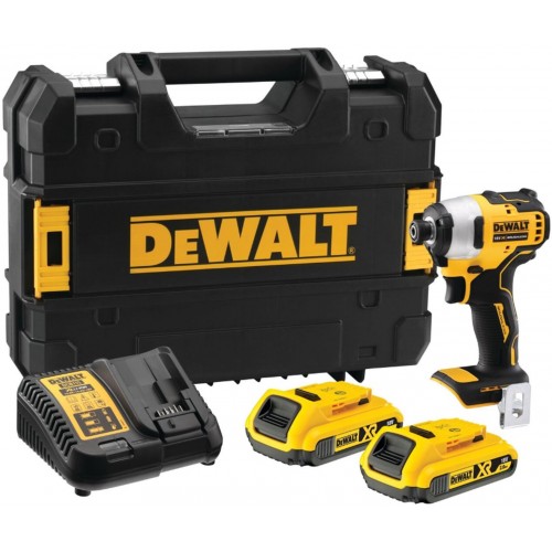 DeWALT DCF809D2T Aku rázový utahovák 1/4" /190Nm XR (18V/2x2,0Ah) kufr Tstak