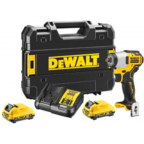 DeWALT DCF902D2 Aku rázový utahovák 3/8" (168Nm/12V/2x2,0 Ah) kufr Tstak