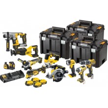 DeWALT DCK1012P4T Sada 10ks nářadí s bezuhlíkovým motorem (18V/4x5Ah + 3x Tsak)