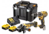 DeWALT DCK2080P2T kombo sada DCD796 + DCG405 + 2x5,0Ah/18V + DCB115 + DCB115 + TSTAK