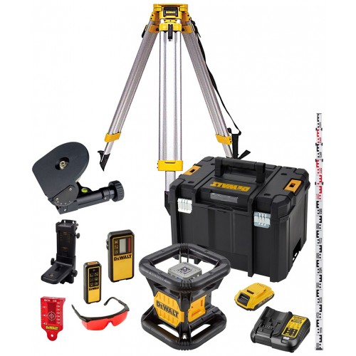 DeWALT DCK374D1R Aku sada rotačního červeného laseru 360 ° XR (18V/1x2,0Ah)Tstak box