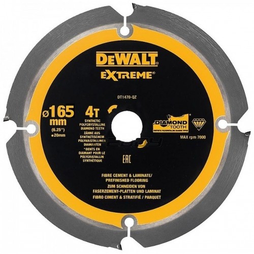 DeWALT DT1471 Řežný kotouč 165 x 20 mm pro cementovláknité desky 4 zuby