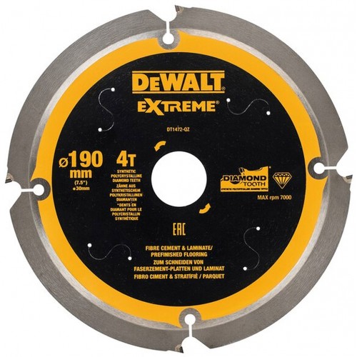 DeWALT DT1472 Řežný kotouč 190 x 30 mm pro cementovláknité desky 4 zuby