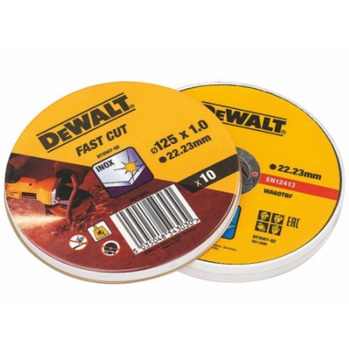 DeWALT DT3507 Sada řezných kotoučů na nerez, 125 x 1 mm, 10 ks