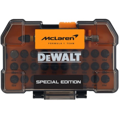 DeWALT DT70901T McLaren Sada šroubovacích bitů - 32 ks s držákem nástrojů DeWALT DT70901T McLaren Sada šroubovacích bitů - 32 ks s držákem nástrojů