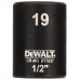 DeWALT DT7537 Nástrčná hlavice EXTREME IMPACT 1/2“ krátká, 19 mm