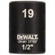 DeWALT DT7537 Nástrčná hlavice EXTREME IMPACT 1/2“ krátká, 19 mm