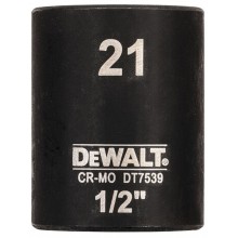DeWALT DT7539 Nástrčná hlavice EXTREME IMPACT 1/2“ krátká, 21 mm