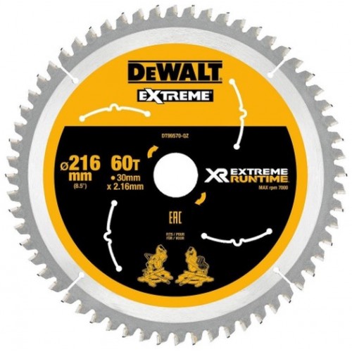 DeWALT DT99570 Pilový kotouč 216 x 30 mm, 60 zubů FZ 7 °