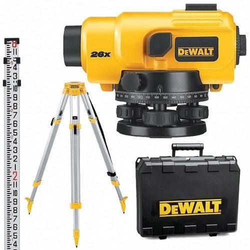 DeWALT DW096PK Nivelační optický přístroj 26x - sada, tyč, stativ, kufr DeWALT DW096PK Nivelační optický přístroj 26x - sada, tyč, stativ, kufr