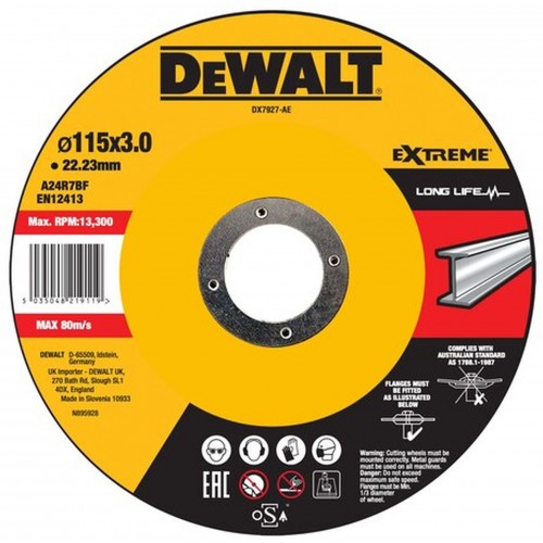 DeWALT DX7927 Řezný kotouč na kov 115x22,2 mm, vypouklý