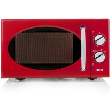 DOMO Mikrovlnná trouba retro 900W, červená DO2925