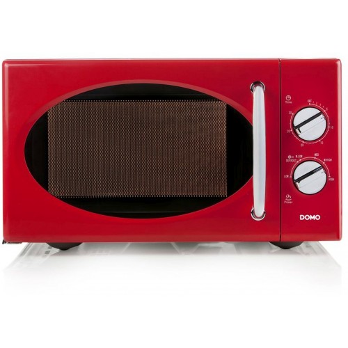 DOMO Mikrovlnná trouba retro 900W, červená DO2925