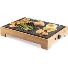 DOMO Bamboo Style Stolní elektrický gril Plancha (42x28cm/1800W) DO9271G