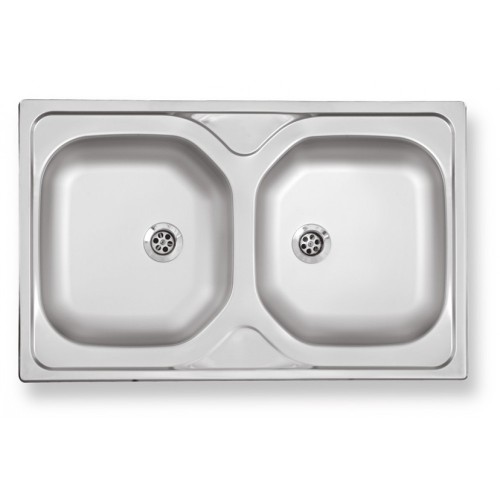 NOVASERVIS kuchyňský dřez 50 x 80 x 15 cm nerez tkaná struktura DR50/80DTS, otvor pro baterii uprostřed