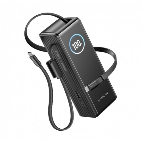 EcoFlow RAPID Power Banka (25000mAh,170W) 2x100W vestavěný USB-C kabel - černá 1ECORAP2500