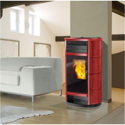 EDILKAMIN ANDE teplovodní kamna na pelety, 18kW, červená 755550