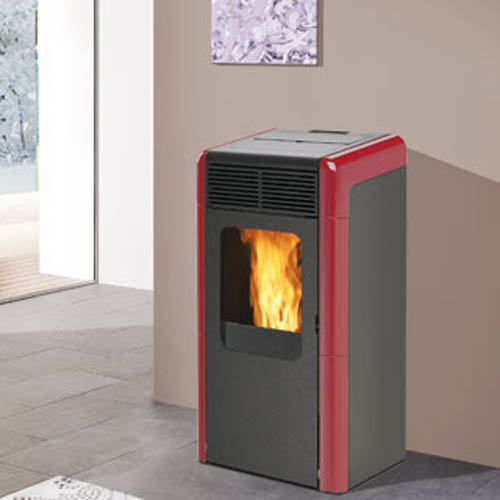 EDILKAMIN NAOMY teplovodní kamna na pelety, 15kW, bordó 755600