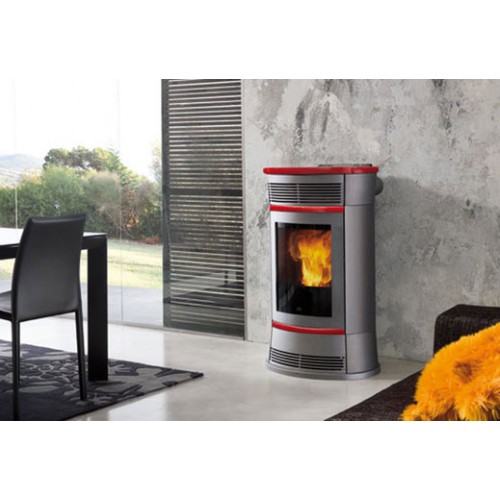 EDILKAMIN TRESOR teplovodní kamna na pelety, 15kw, červená 755270